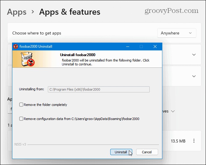 قم بإلغاء تثبيت Win32 Apps Windows 11