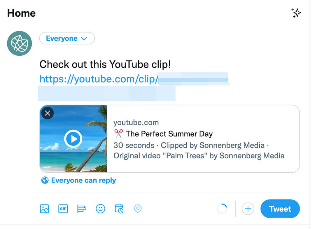 كيفية إنشاء مقاطع youtube-share-on-other-social-media-platform-twitter-new-tweet-step-17