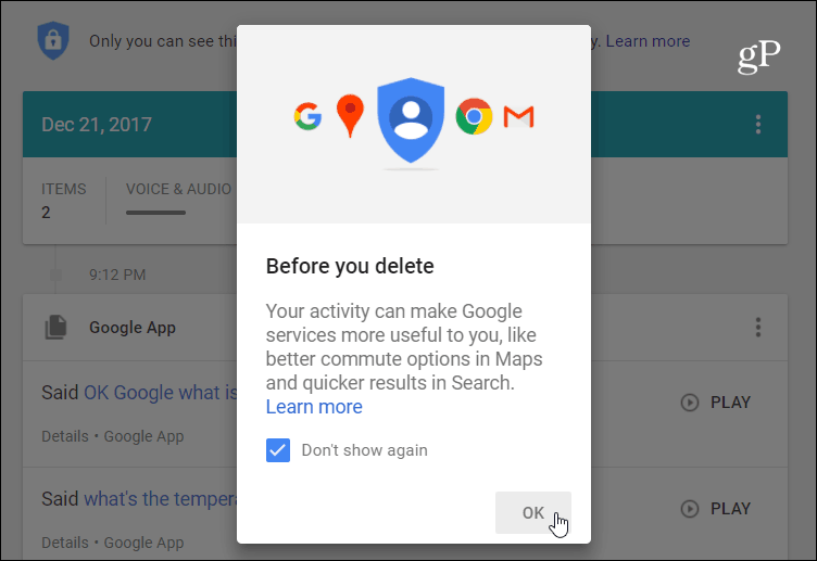 حذف التسجيل الصوتي من Google Assistant