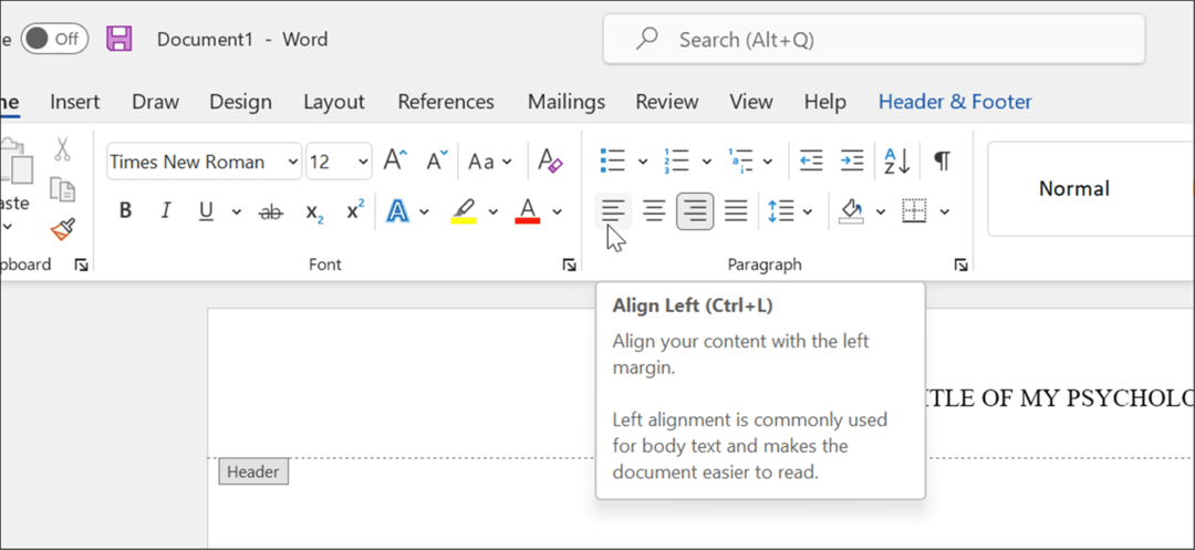 تنسيق نمط APA في Microsoft Word