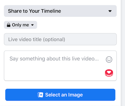 قم بإعداد Facebook Live Stream لإعداد الخصوصية Only Me