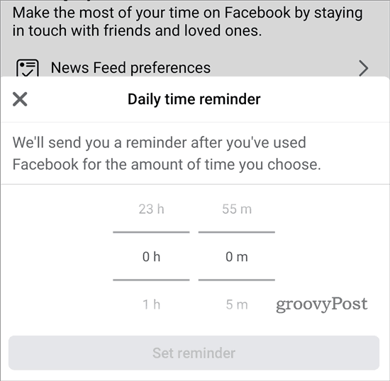 تعيين وقتك على Facebook تذكير