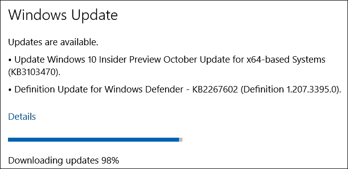تحديث أكتوبر (KB3103470) لـ Windows 10 Insider Preview