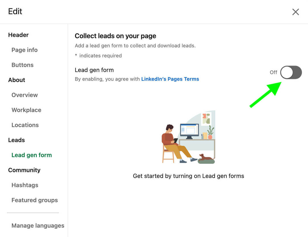 العضوية-LinkedIn-Lead-gen-Forms-how-to-create-company-page-step-1