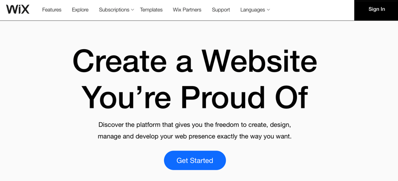 عنوان Wix.com "إنشاء موقع ويب تفتخر به"