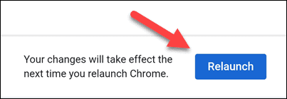 زر لإعادة تشغيل Chrome على الهاتف المحمول