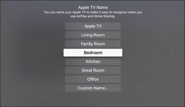 إعادة تسمية Apple TV