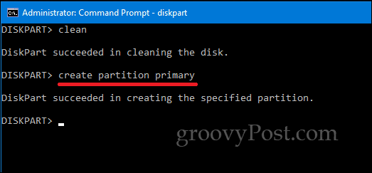 DiskPart سطر أوامر Windows 10