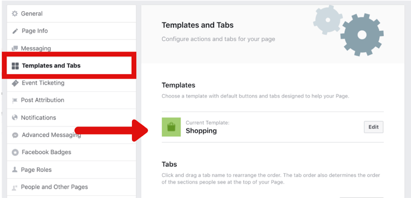 كيفية تغيير صفحة Facebook إلى نموذج Shopping في الإعدادات
