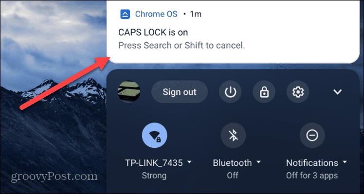 تم تمكين مفتاح Caps Lock لجهاز Chromebook