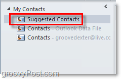 جهات الاتصال المقترحة في Outlook 2010