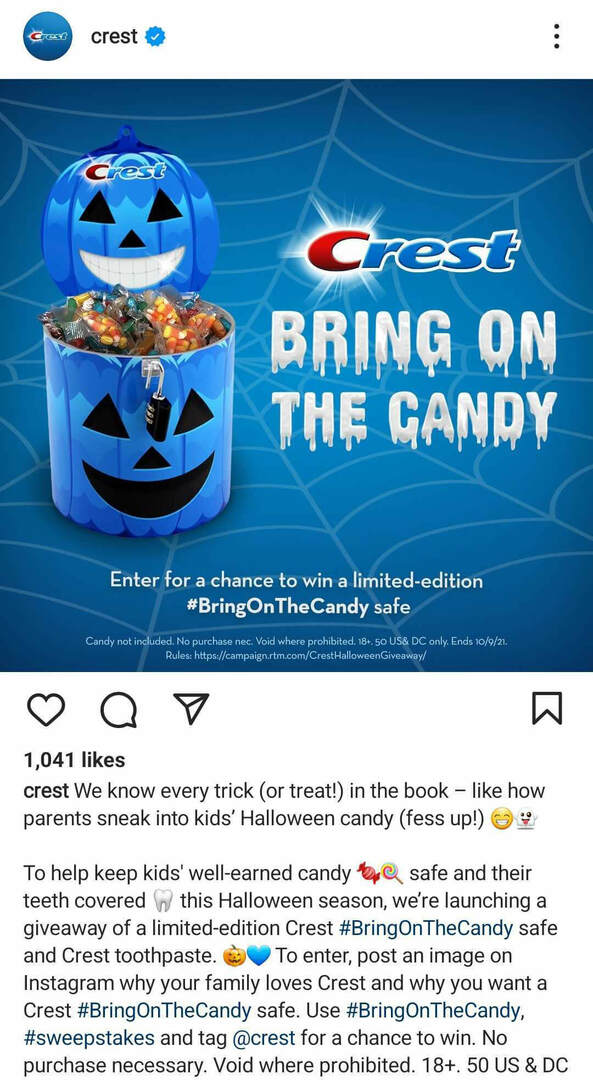 Social-media-marketing-guide-holiday-campaign-2022-element-Implementation-timelines-halloween-crest-instagram-example-1