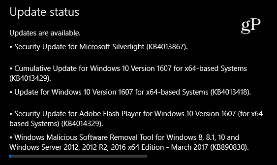 التحديث التراكمي لنظام التشغيل Windows 10 KB4013429 متوفر الآن