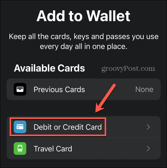 بطاقات الخصم أو الائتمان من Apple Pay