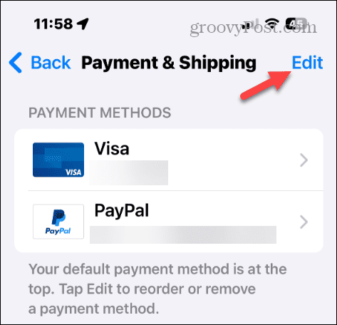 قم بتغيير طريقة الدفع لحساب Apple الخاص بك