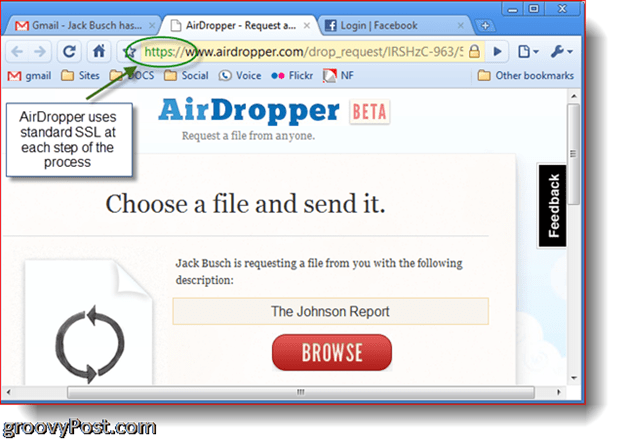 لقطة شاشة لصورة Dropbox Airdropper - اختر ملفًا
