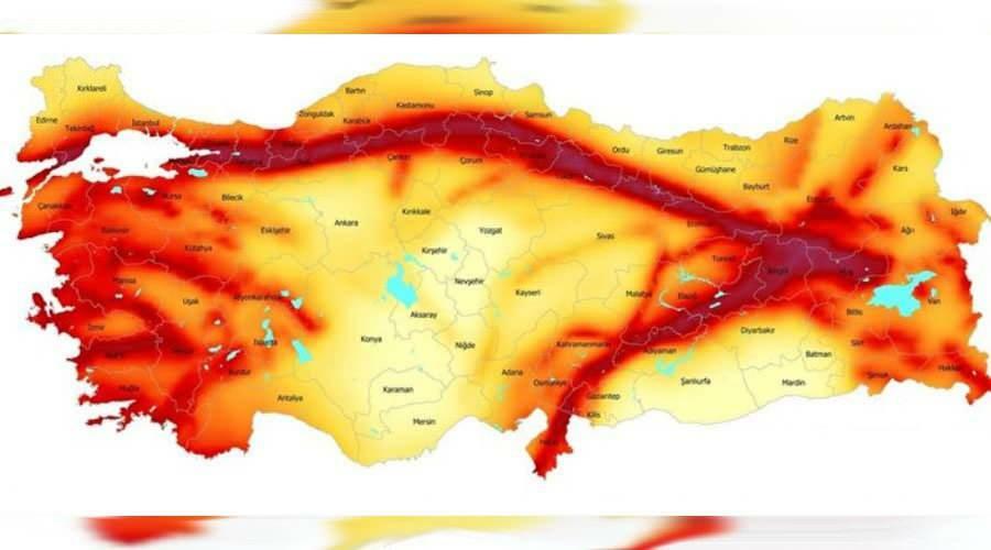 خريطة الزلزال في تركيا