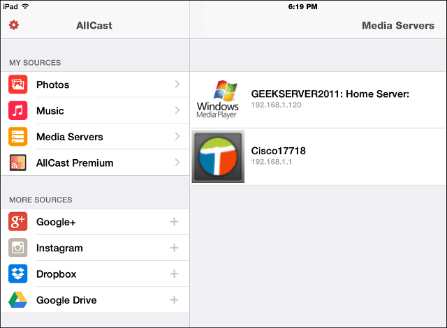 AllCast for iOS Streams Media إلى Xbox و Roku و Chromecast والمزيد