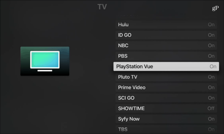 تطبيق Apple TV PlayStation Vue