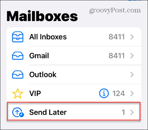 جدولة رسائل البريد الإلكتروني على iPhone