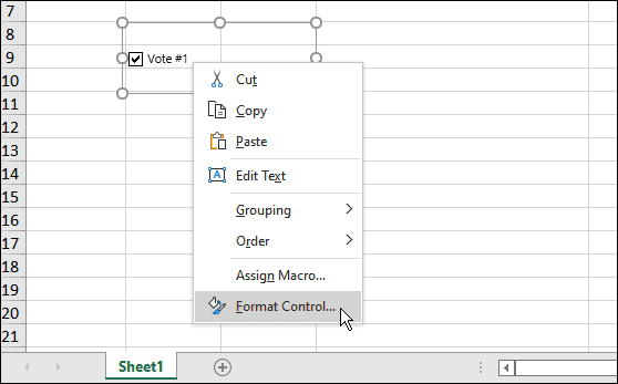 أدخل خانة اختيار في Microsoft Excel