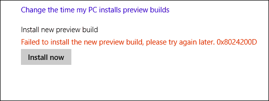 رسالة خطأ Windows 10 Build