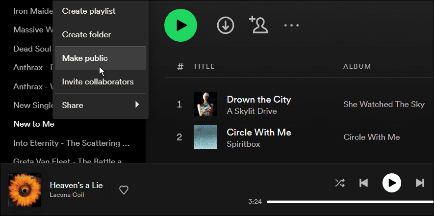 اجعل قائمة التشغيل خاصة على Spotify