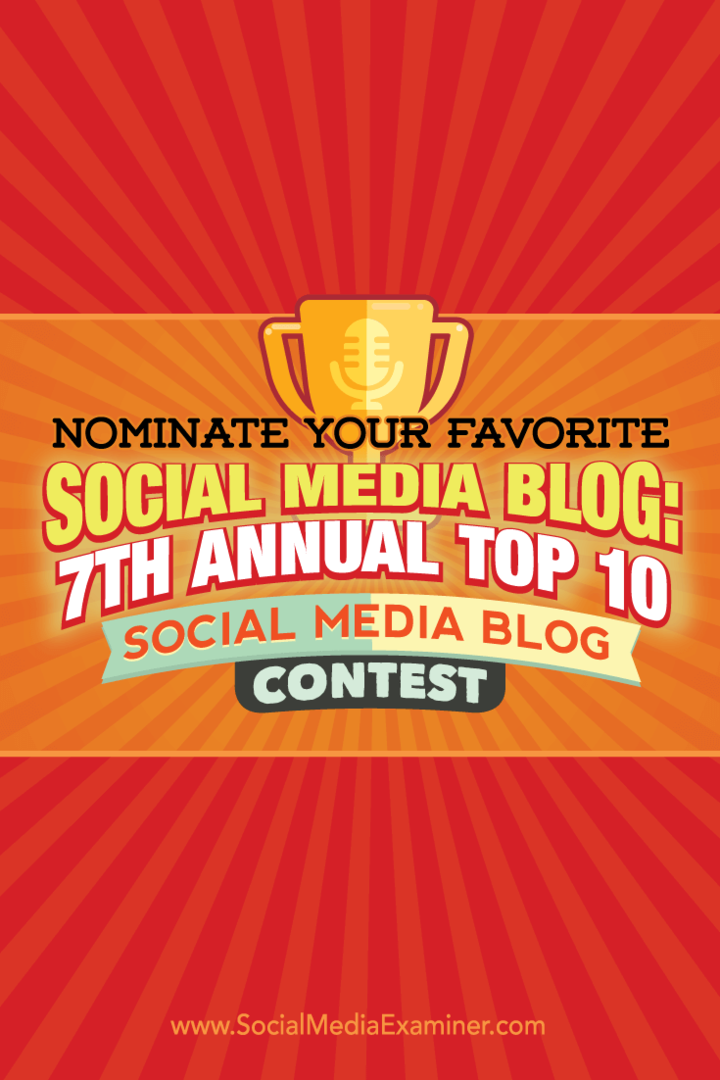المسابقة السنوية السابعة لأفضل 10 مدونة لوسائل التواصل الاجتماعي