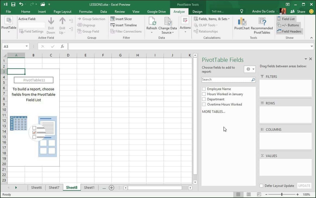 كيفية إنشاء جدول محوري في Microsft Excel