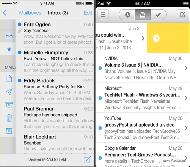 Mail iOS 7 وتطبيق Mailbox