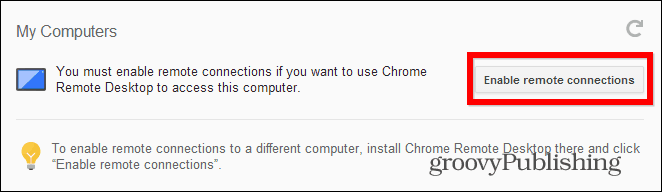 بدء تشغيل جهاز سطح المكتب البعيد من Chrome