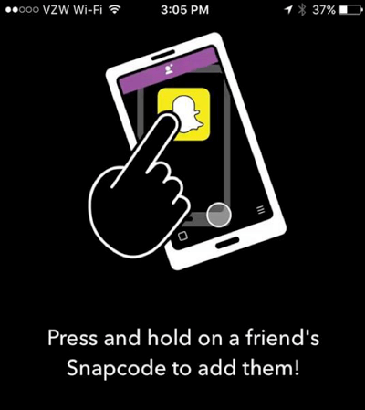 إضافة snapchat بواسطة snapcode