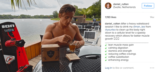 الرياضي دانيال روتن يقف مع Man Tea ويسلط الضوء على الفوائد التي تعود على متابعيه على Instagram.