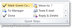 تخصيص قائمة الخطوات السريعة في Outlook 2010