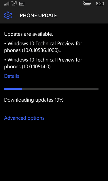 تحديثات هاتف Windows 10