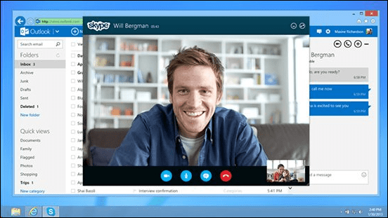 يتوفر Skype الآن عبر البريد الإلكتروني في Outlook.com