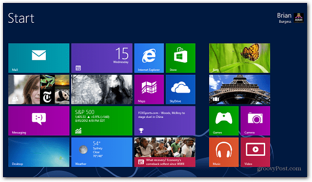 شاشة بدء Windows 8 Live Tiles