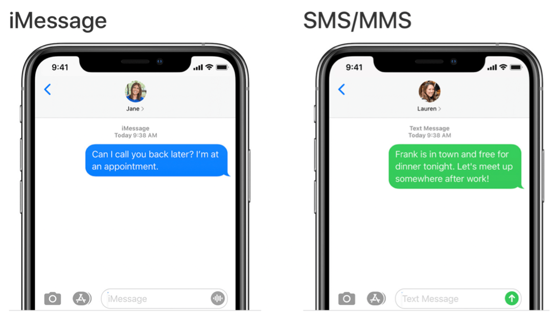 الرسائل في macOS Big Sur iMessage vs SMS