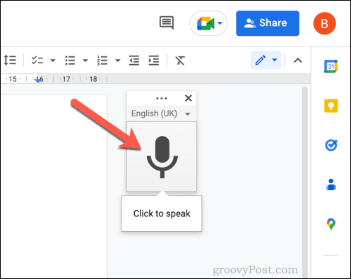 تمكين الكتابة بالصوت في محرر مستندات Google