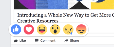 تؤثر ردود أفعال Facebook على ترتيب المحتوى الخاص بك أكثر بقليل من الإعجابات.
