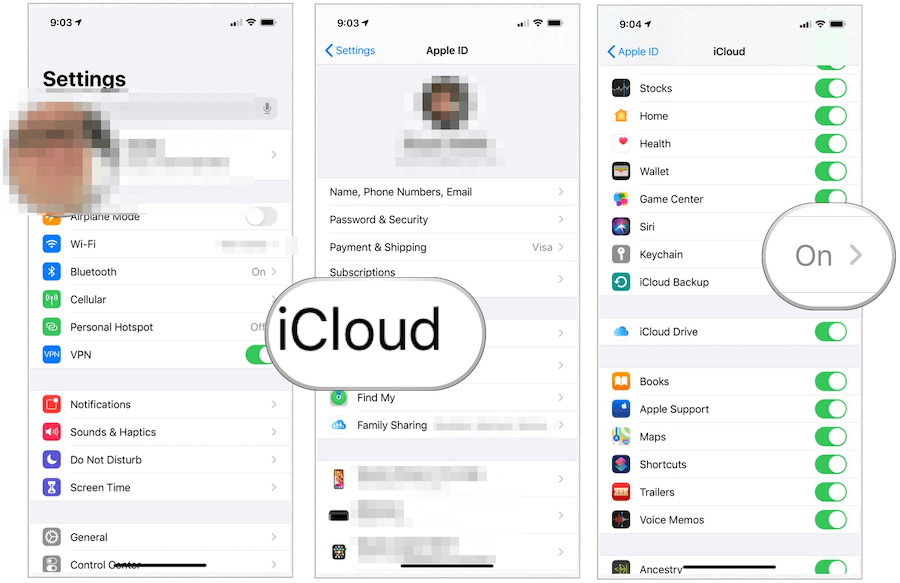 إعداد iCloud Keychain لنظام iOS