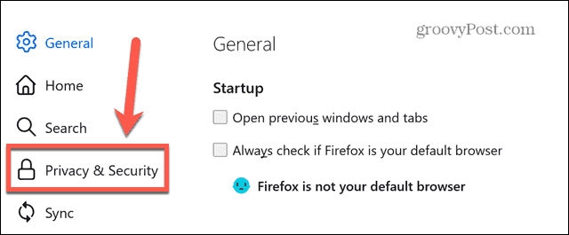 إعدادات خصوصية Firefox