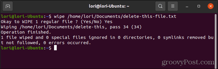 احذف الملف بأمان باستخدام المسح في Linux