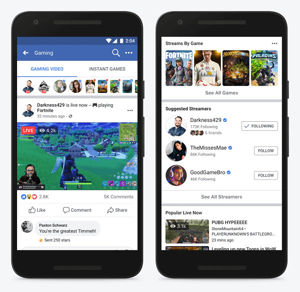 أعلن Facebook عن برنامج Level Up ، وهو برنامج جديد مخصص لمنشئي الألعاب الناشئين ، و لأول مرة مكانًا جديدًا للناس من جميع أنحاء العالم لاكتشاف ومشاهدة مقاطع فيديو الألعاب موقع التواصل الاجتماعي الفيسبوك.