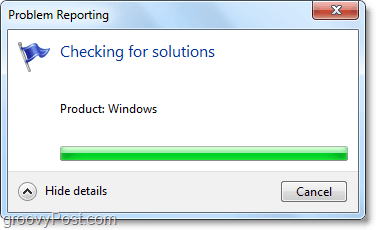 سيقوم Windows 7 بالاتصال تلقائيًا والبحث عن المشكلات