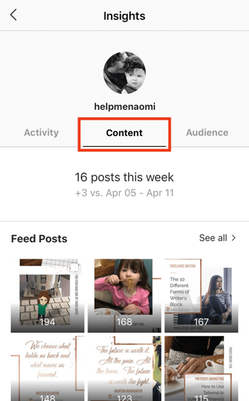 عرض بيانات العائد على الاستثمار لقصص Instagram ، الخطوة 2.