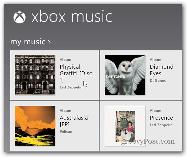 اختر ألبوم Xbox Music