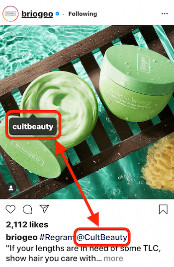 منشور على الإنستغرام بواسطةbriogeo يُظهر علامة منشور وتعليق @ إشارة إلىcultbeauty ، يظهر منتج المنتج في الصورة