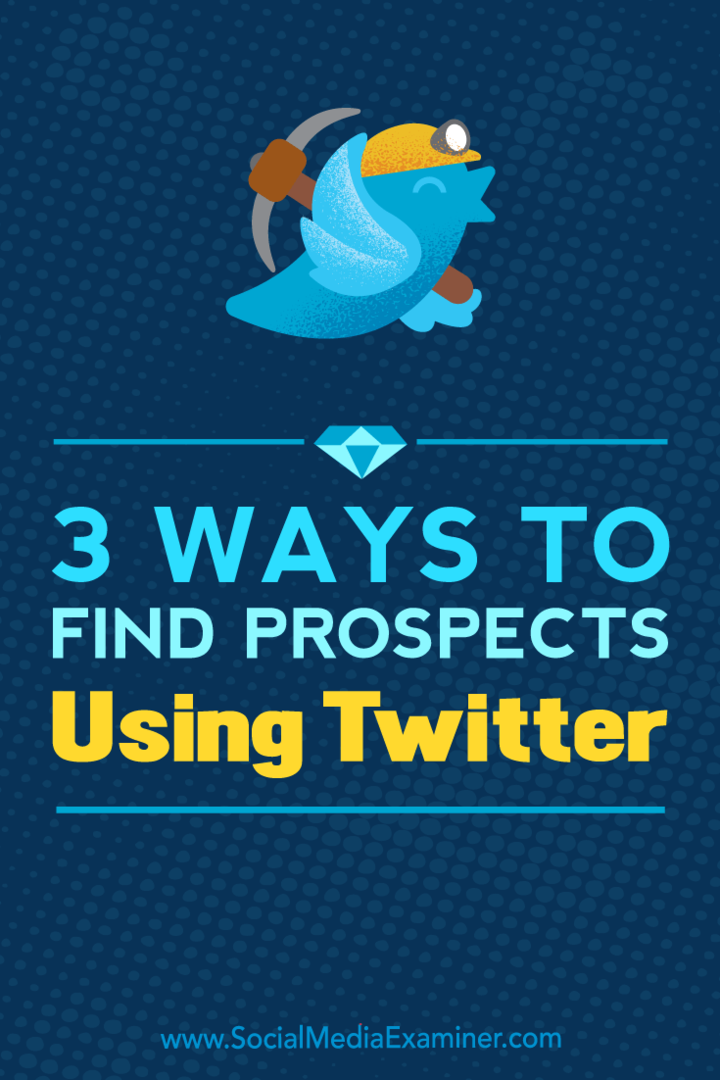 3 طرق للبحث عن العملاء المحتملين باستخدام Twitter بواسطة Andrew Pickering على Social Media Examiner.
