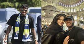 نجم كرة القدم العالمي الشهير فريد يزور المسجد الأزرق مع زوجته!